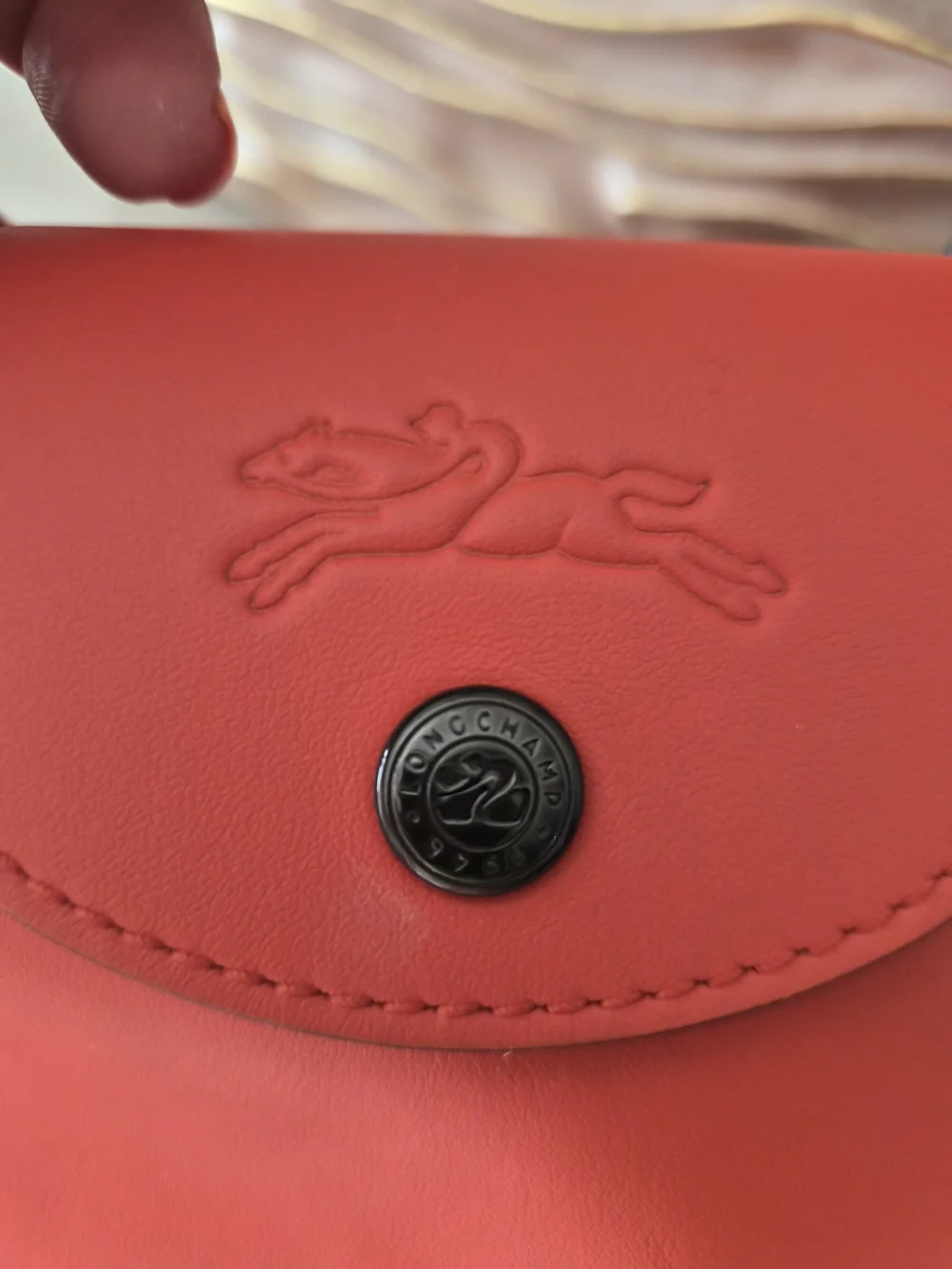 Longchamp Orange Red Small Le Pliage Top-Handle Crossbody